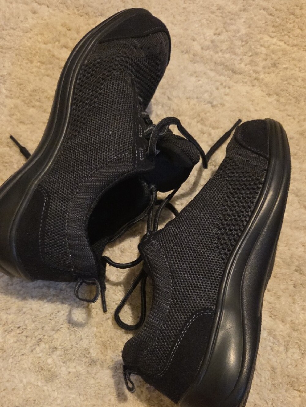 Women's X-Wide Black Shoe Size 5.5 - Manmade Upper - Picture 7 of 7